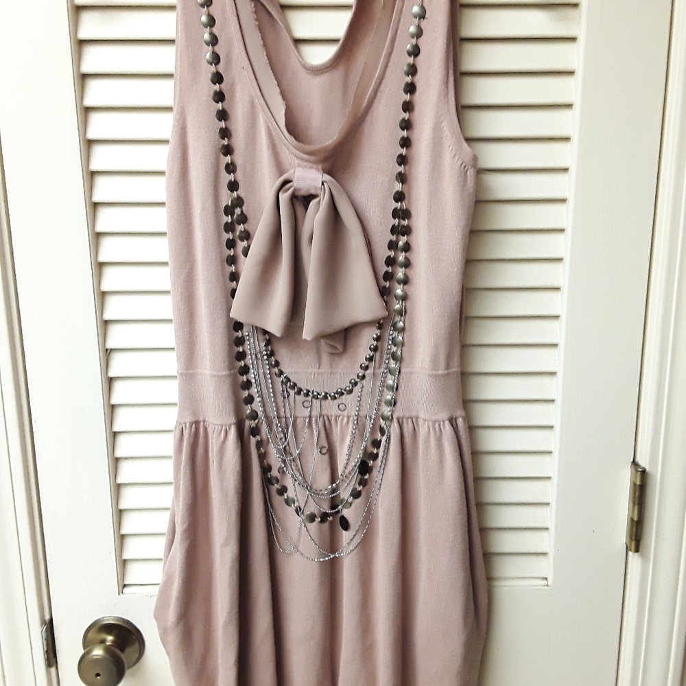 Cream Bow Mini Dress S P Anthropologie